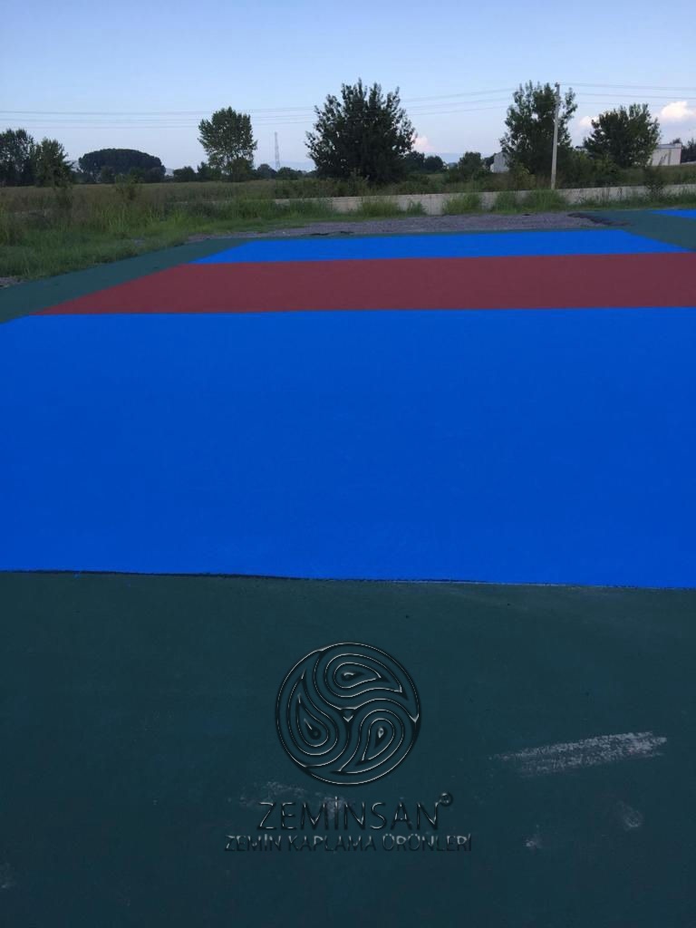Akrilik zemin kaplama spor sahası