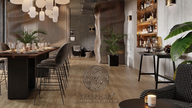 LVT zemin kaplama modern ofis uygulaması